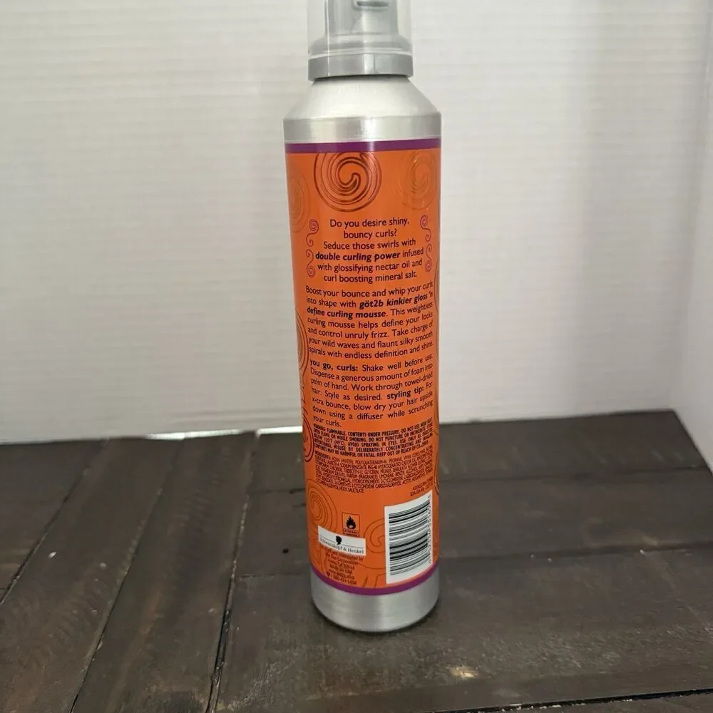 Schwarzkopf got2b Kinkier Gloss n Define Curling Mousse XL 9.6 Oz Double Power